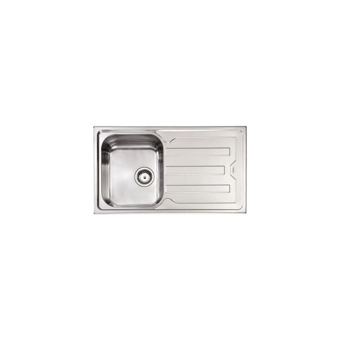 CM 010043.S1.01.2018 Cristal Filotop Lavello da Incasso 1 Vasca con Gocciolatoio a Destra Acciaio Inox Satinato (87x51x21 cm) colore Inox