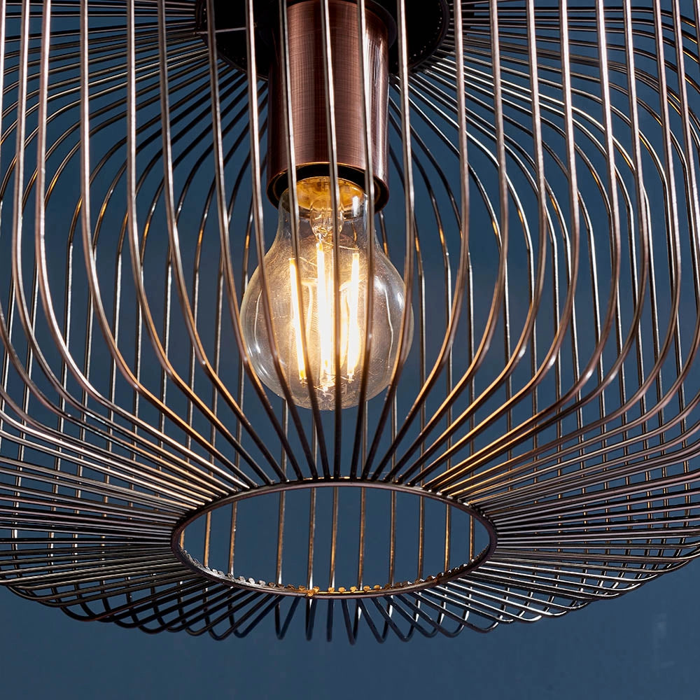 Lampada a sospensione retro rame antico E27 Nicola Endon