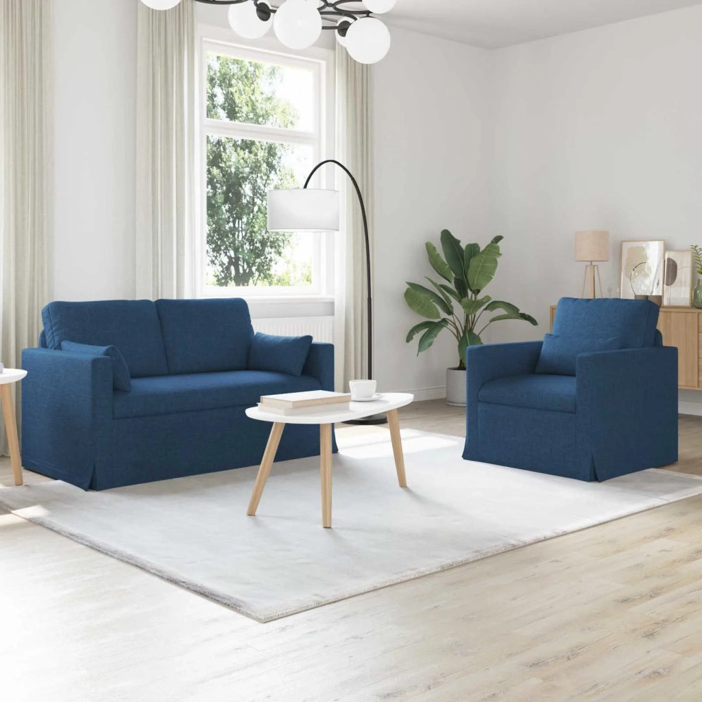 Set di divani 2 pcs Blu 139 x 78 x 80 cm Tessuto 3407499