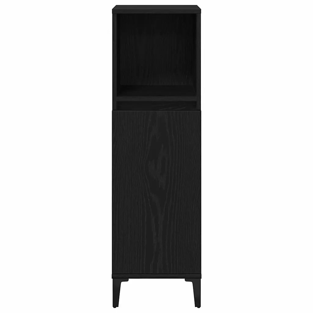Set di mobili per il bagno Montaggio a parete 3 pcs Rovere Nero 3333091