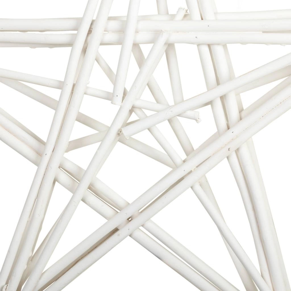 Stella decorativa in midollino bianco 55x55x5h