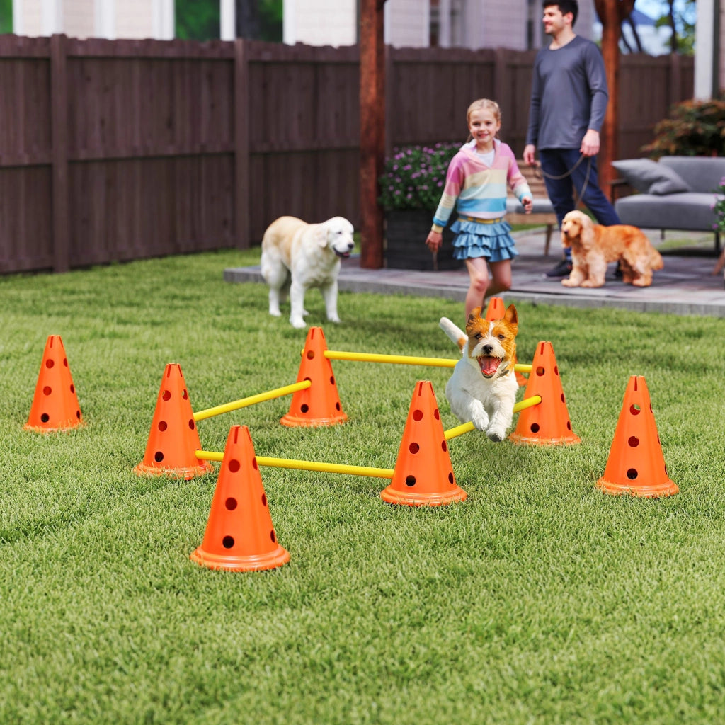 Set Agility per Cani ¨C Xylo ¨C 8 Ostacoli 8 Coni 8 Pali con Borsa