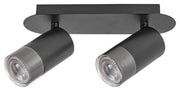Lampada parete-soffitto moderna 2xGU10 nero Zircon Rabalux
