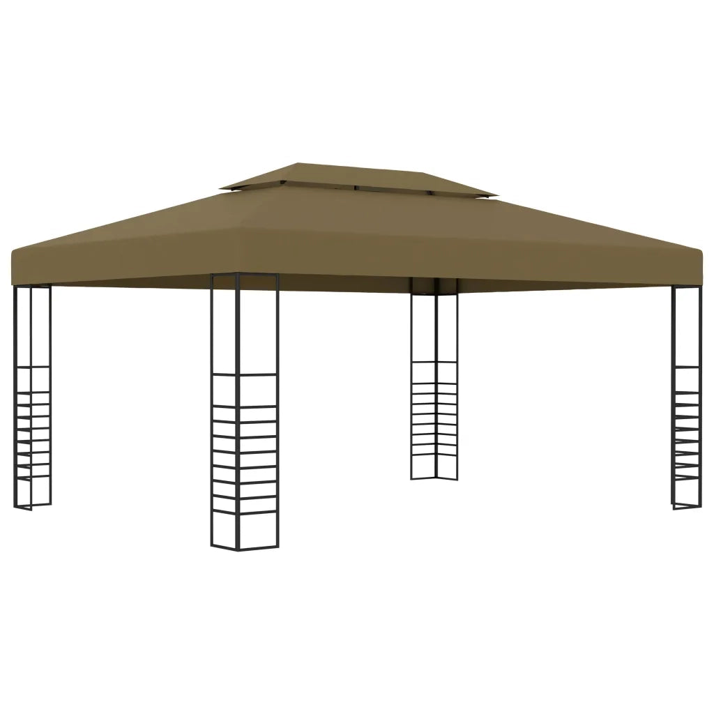 Gazebo | Pergolato con Luci LED a Stringa 3x4 m Grigio Talpa