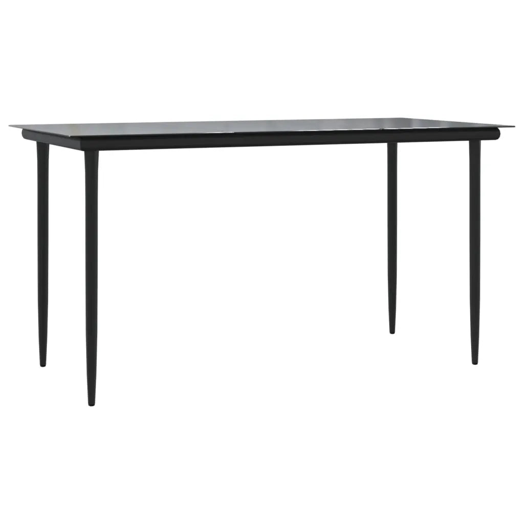 Set da Pranzo Giardino 7pz Nero e Grigio con Cuscini Polyrattan 3185180
