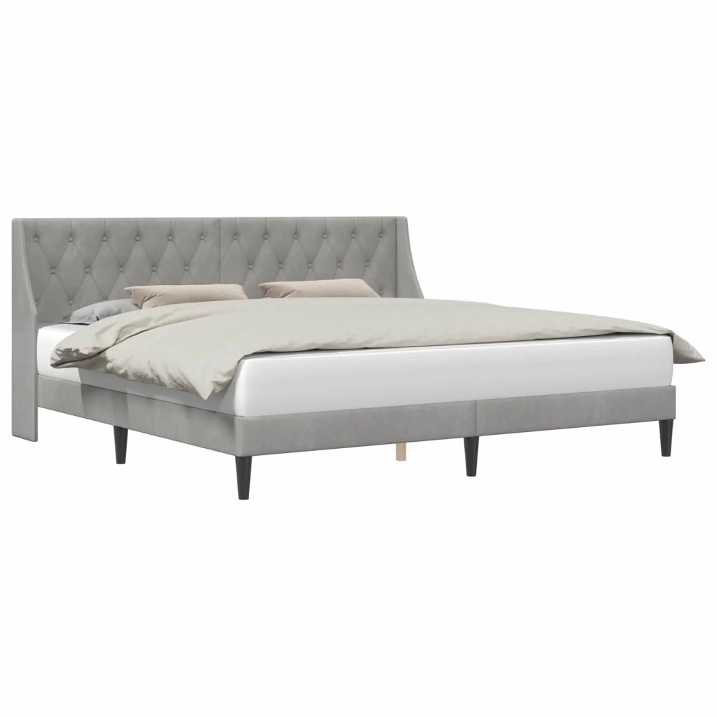 Struttura del letto-Giroletto Grigio chiaro 180 x 200 cm Velluto 823857
