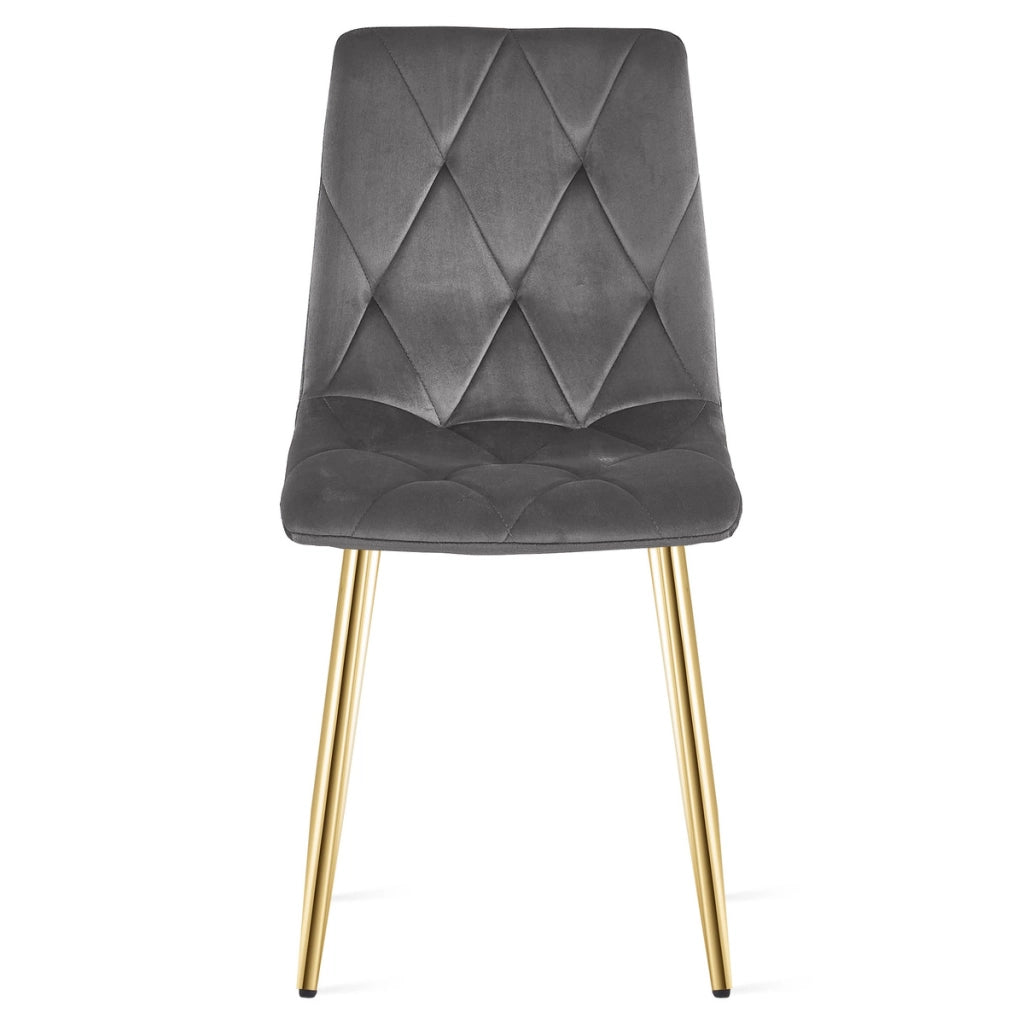 Sedia Libra in velluto grigio scuro con gambe dorate