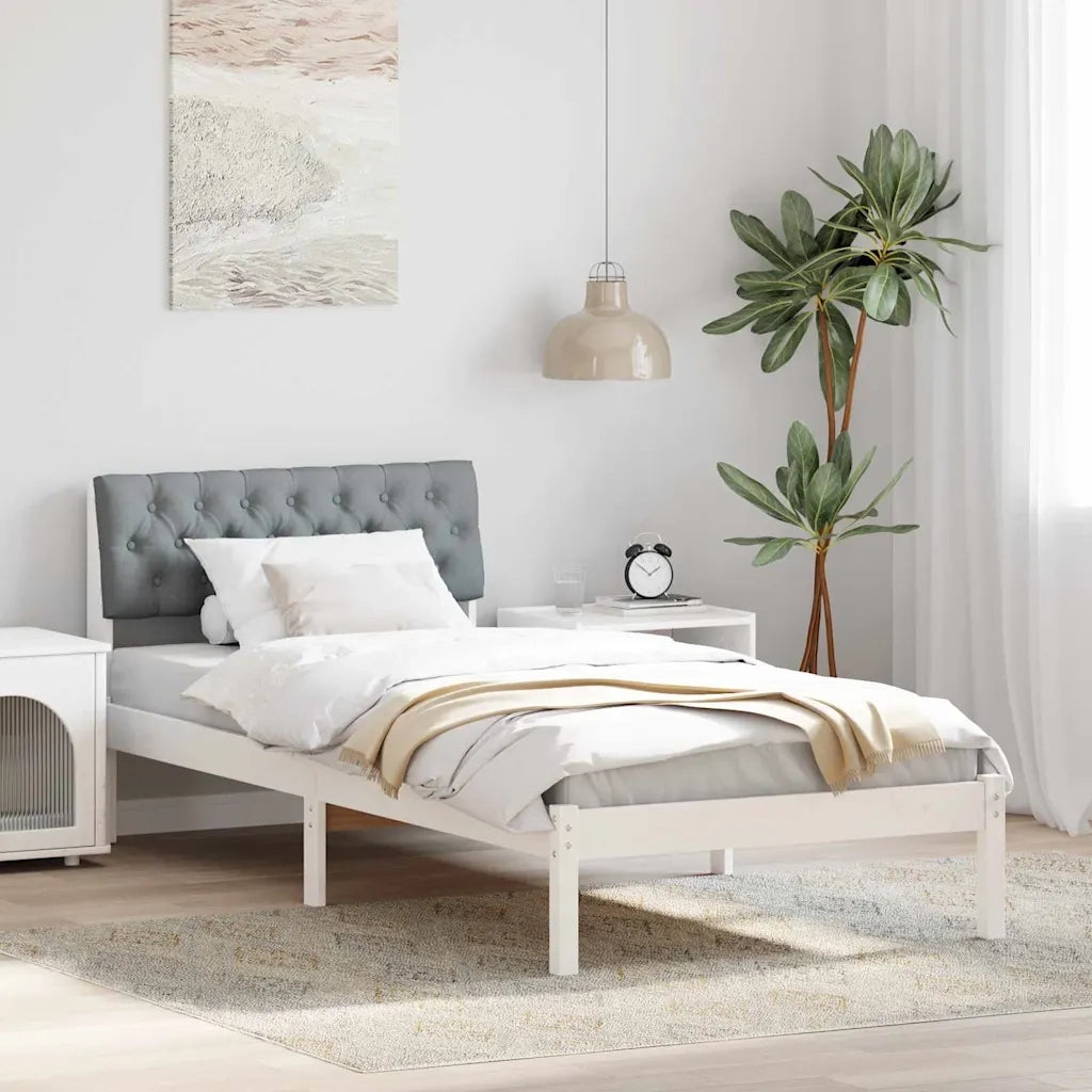 Struttura del Letto Bianco e grigio chiaro 90 x 190 cm 878648