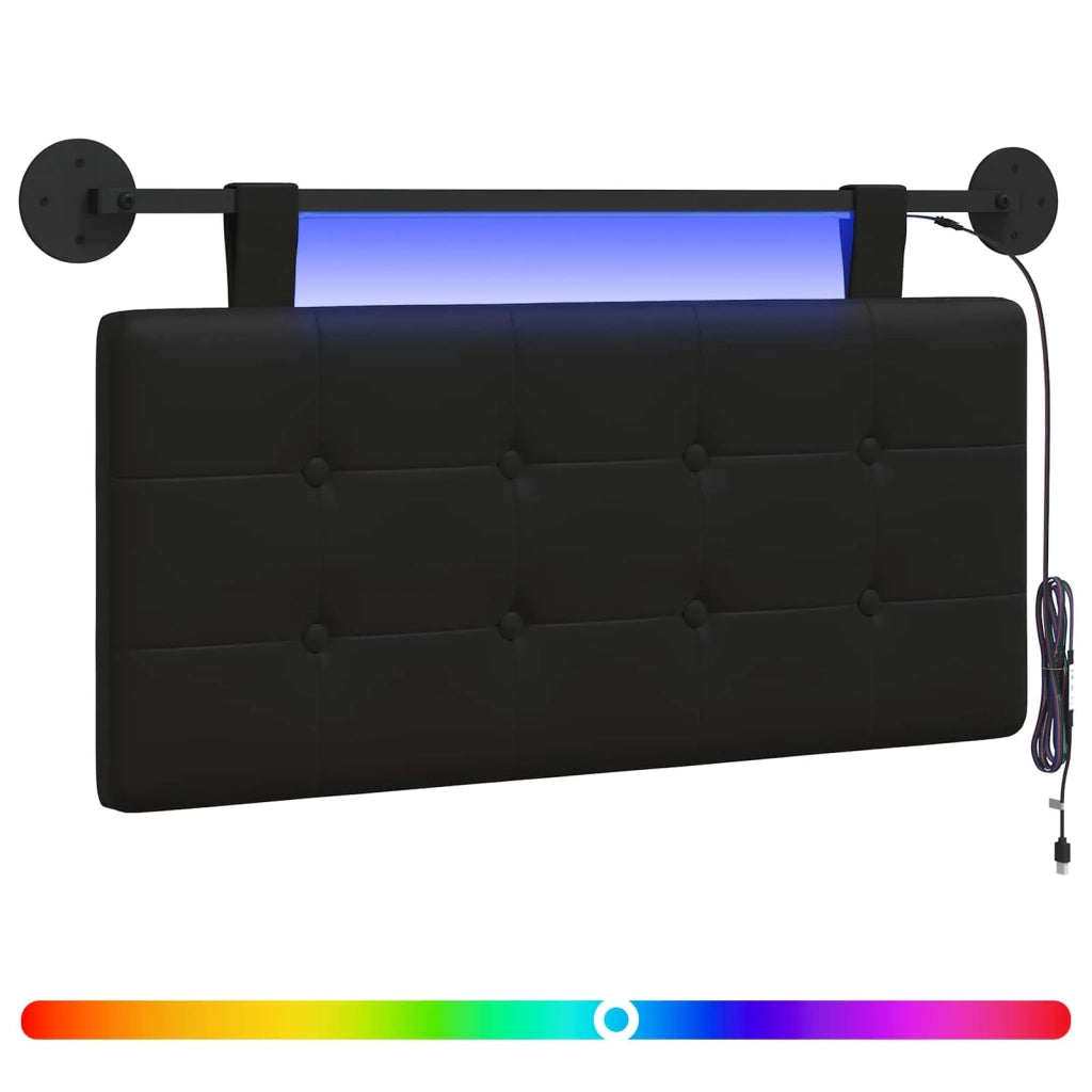 Testiera | Testata sospesa Con luce LED Nero Similpelle