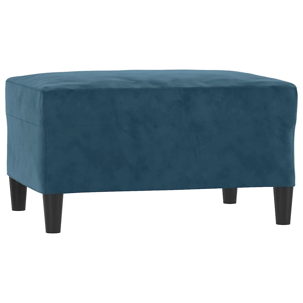 Set di Divani 3 pz con Cuscini Blu in Velluto