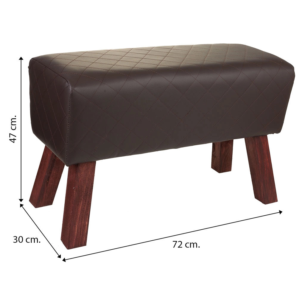 Sgabello imbottito marrone 72x30x47h