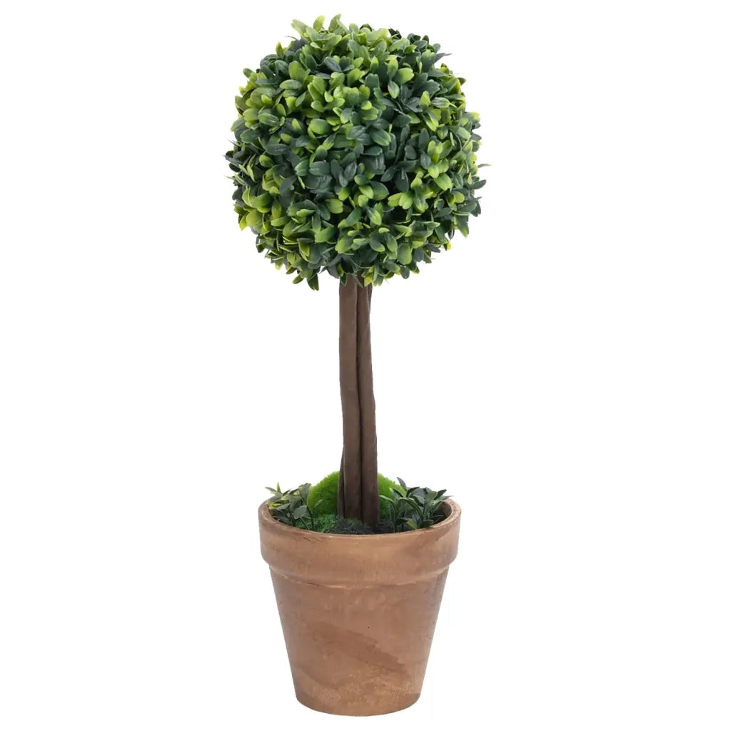 Piante di Bosso Artificiale 2 pz a Sfera con Vaso Verde 33 cm cod mxl 66346