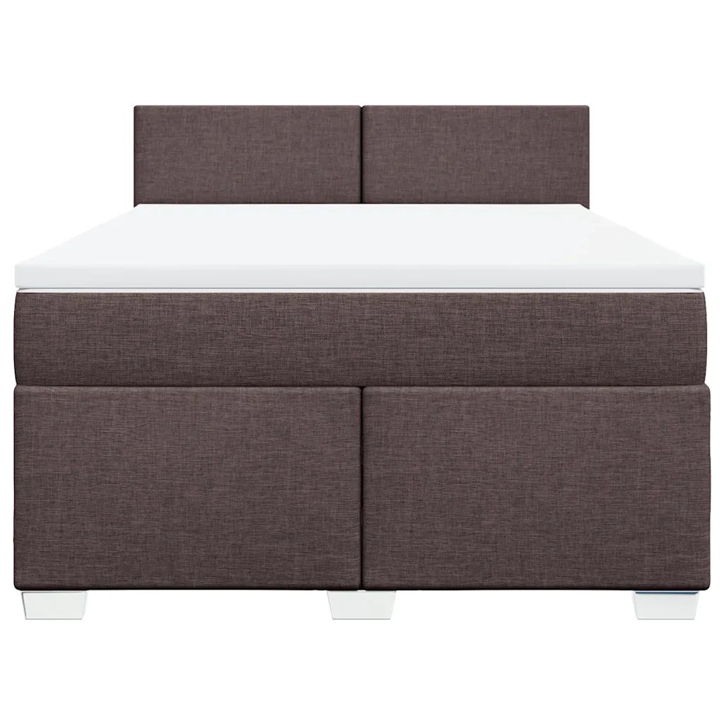 Giroletto a Molle con Materasso Marrone Scuro 140x190cm Tessuto 3285879