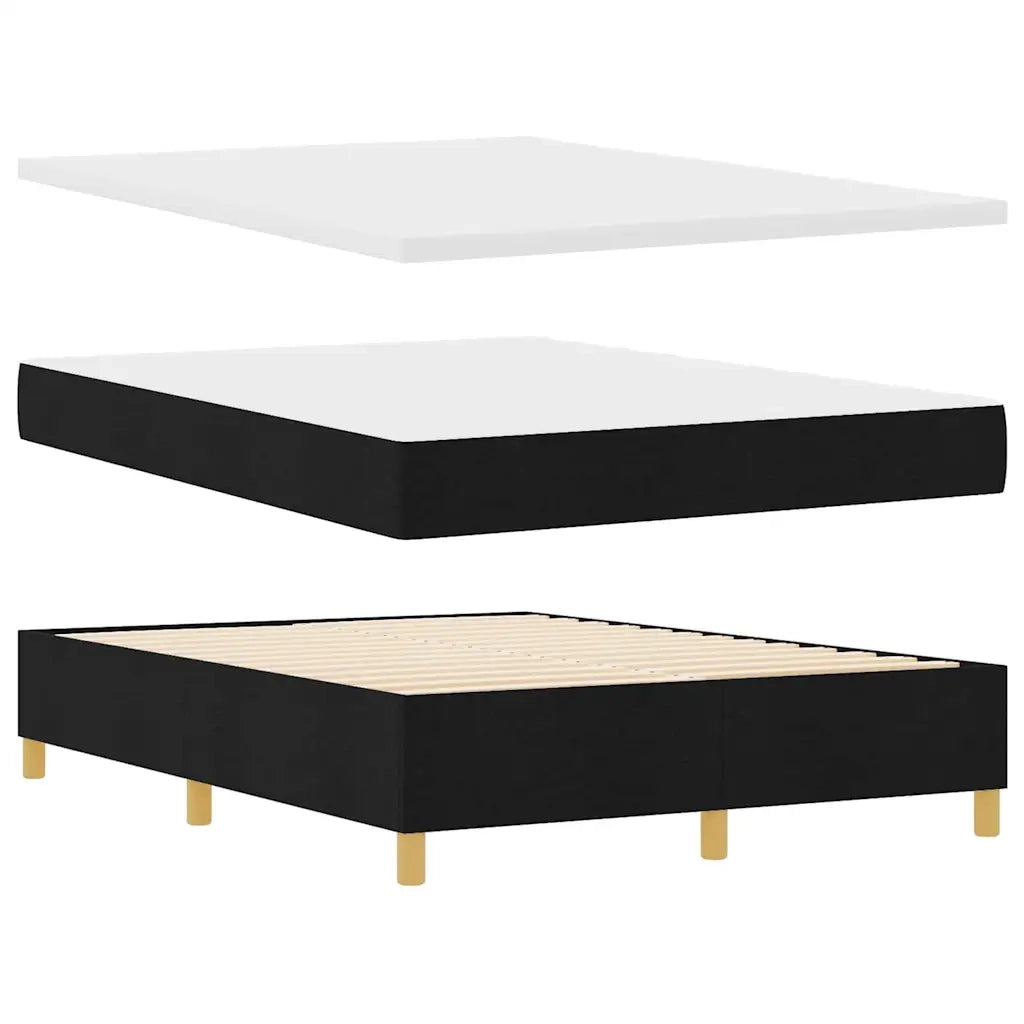 Letto a Sorgente LED con materasso Nero 140 x 200 cm Tessuto 3343182