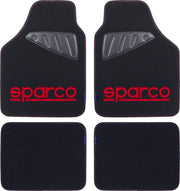 Set  SPC19 completo tappetini universali auto moquette nero/rosso poliestere