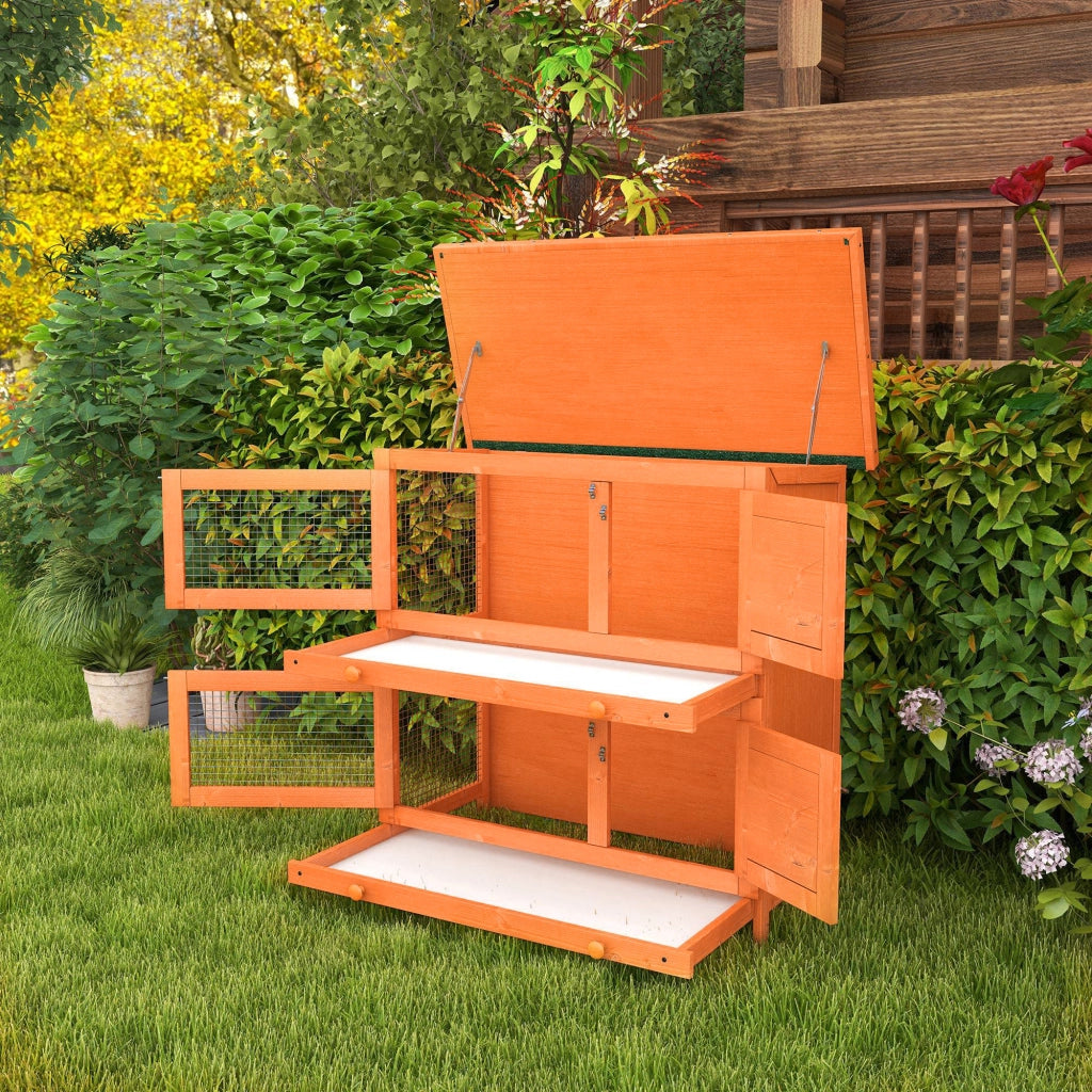 Gabbia per conigli a doppio livello ¨C zephmum ¨C 90x45x90 cm