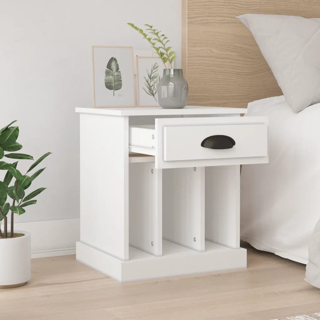 Comodini 2 pz-Set di 2 Tavolino da notte Bianchi 43x36x50 cm