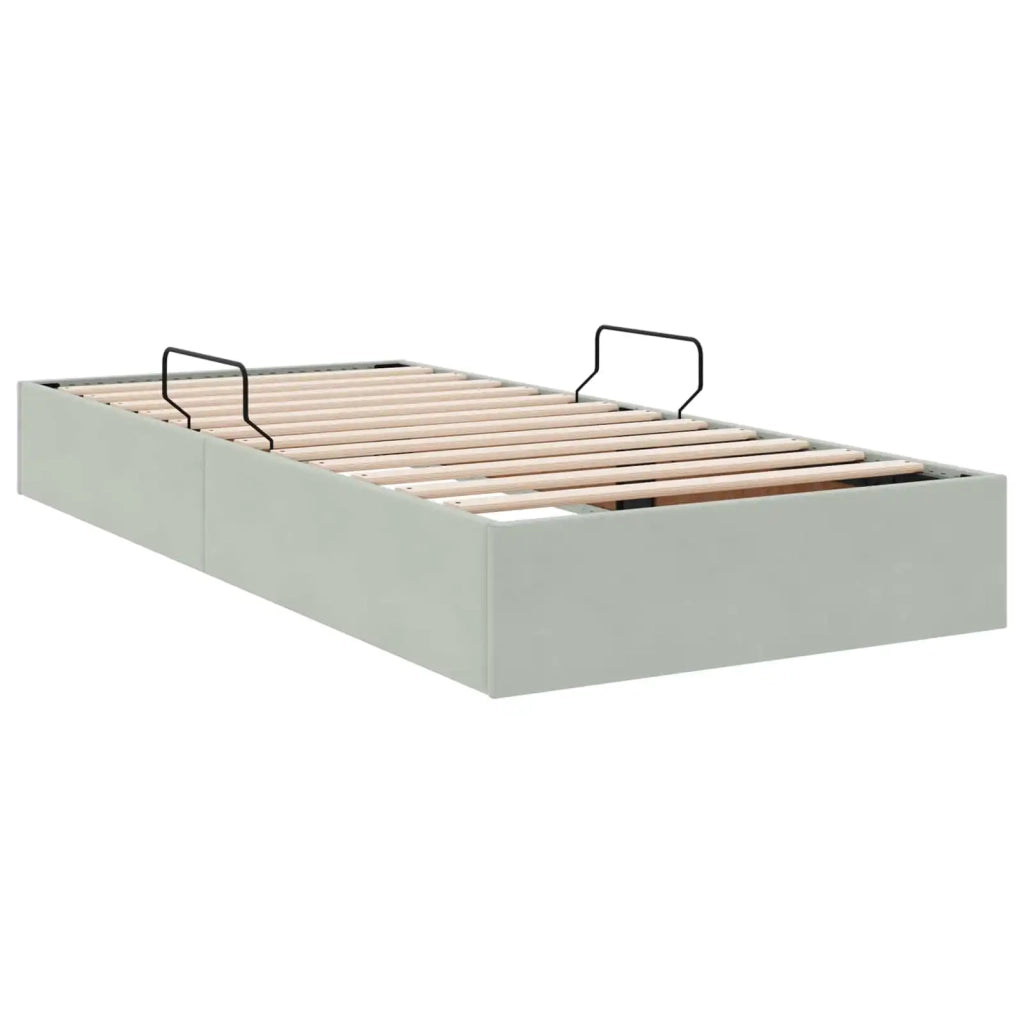 Letto ottomano Grigio Chiaro 90 x 190 cm Velluto 3442850