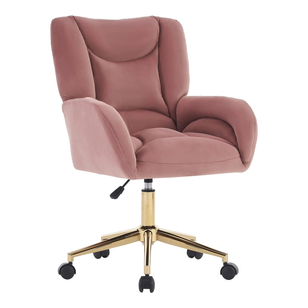 SEDIA Girevole Regolabile 64x62x92,5 cm Velluto Rosa