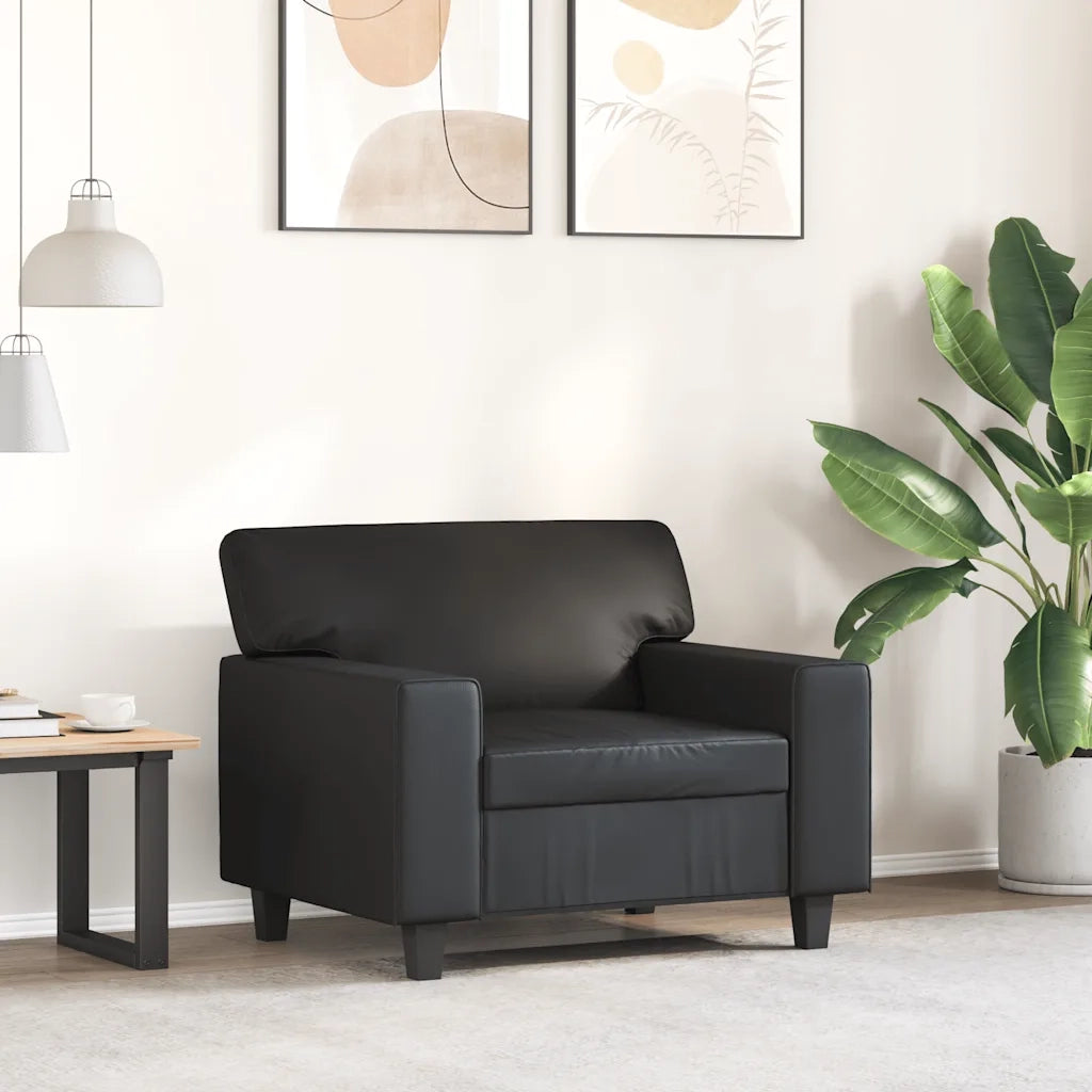 Poltrona | Sedia Relax Nera 60 cm in Similpelle