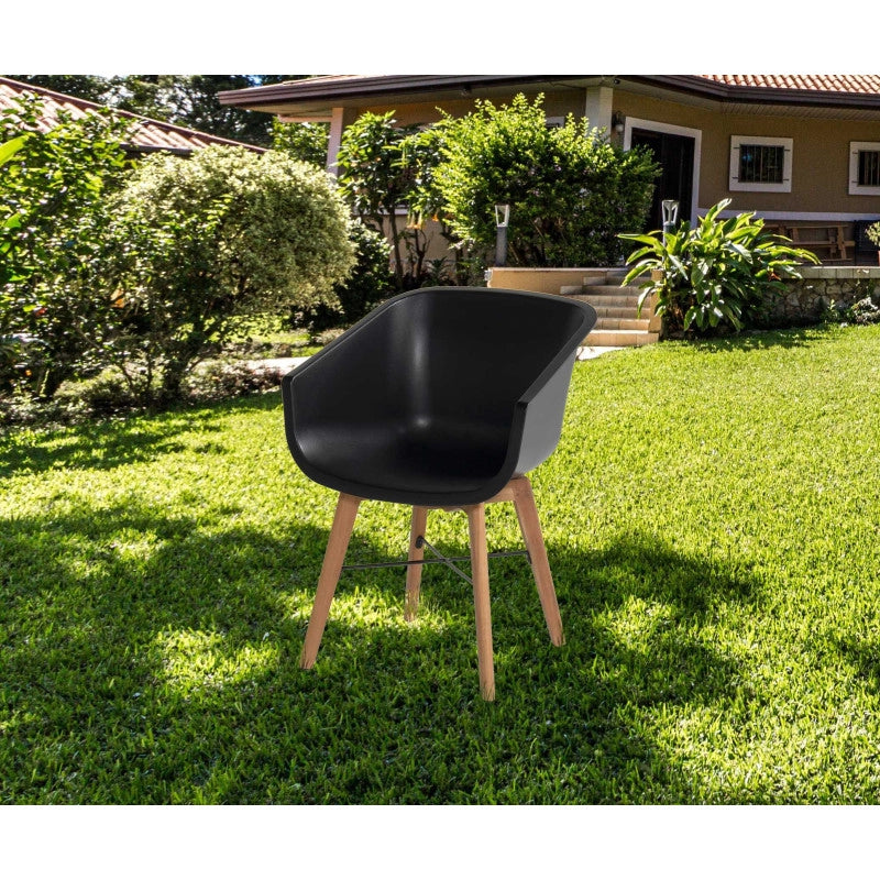 Set di 2 sedie AMALIA Eucalyptus HARTMAN â€“ Nero