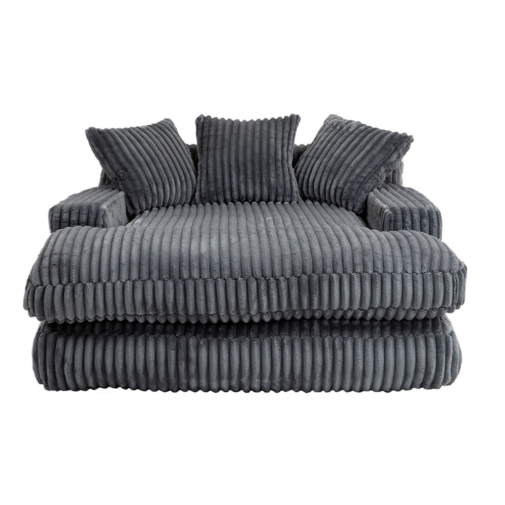 Cloud couch - Xylo - Velluto coste 3 cuscini grigio scuro
