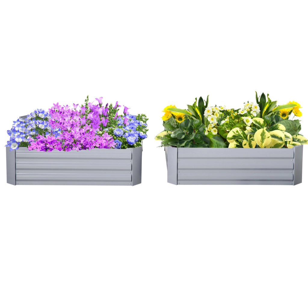 Set 2 Letti Rialzati per Orto - Xylo - Acciaio Grigio 100x100x30 cm