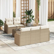 Set Divano da Giardino con cuscino 6 pcs Beige e Crema 3354250
