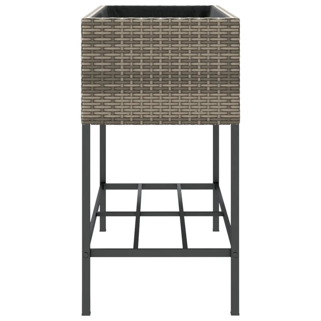 Fioriere Giardino con Ripiani 2pz Grigie 90x40x75cm Polyrattan 3210509