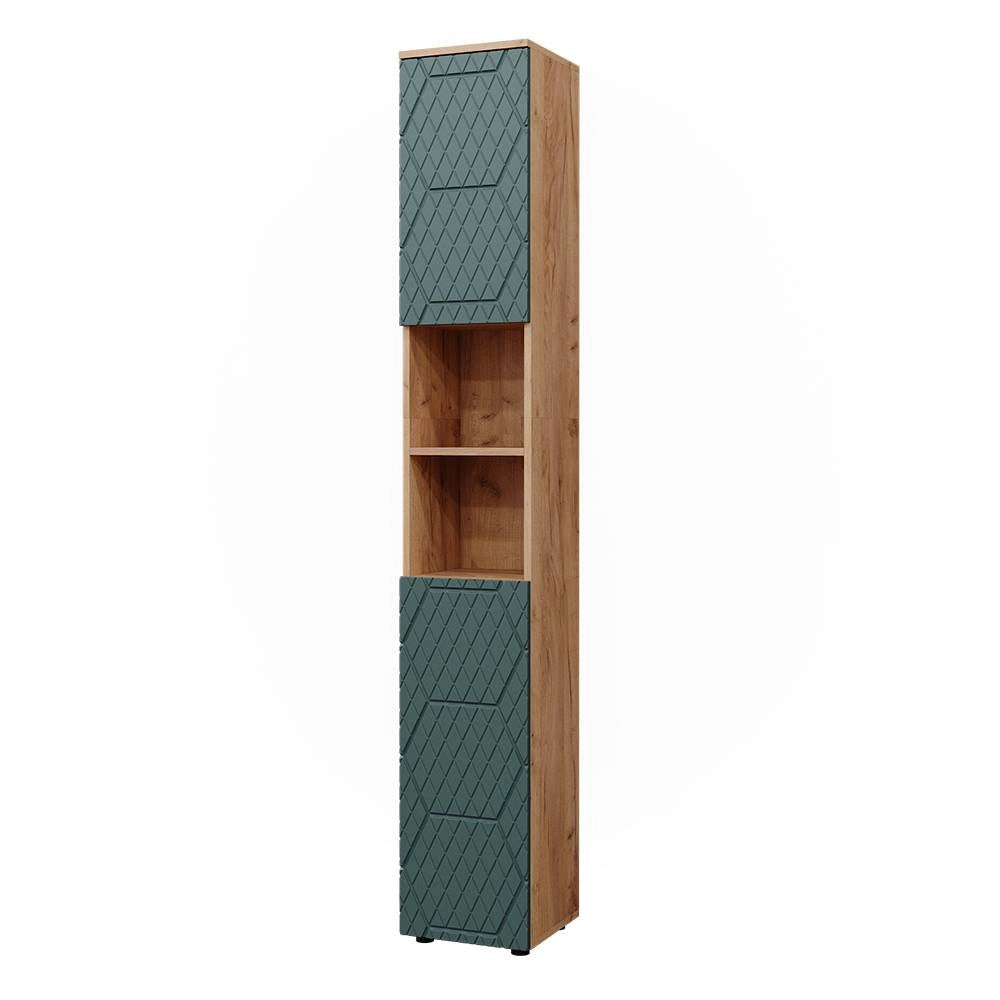 Vicco Mobiletto da bagno Quercia verde/oro 30 x 192 cm