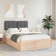 Letto con Testiera Rivestita-Struttura Letto con Testiera Grigio scuro 120 x 190 cm 835447