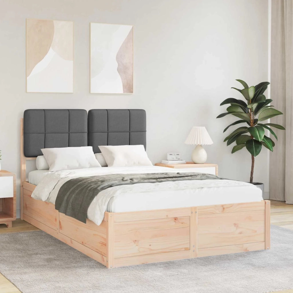 Letto con Testiera Rivestita-Struttura Letto con Testiera Grigio scuro 120 x 190 cm 835447