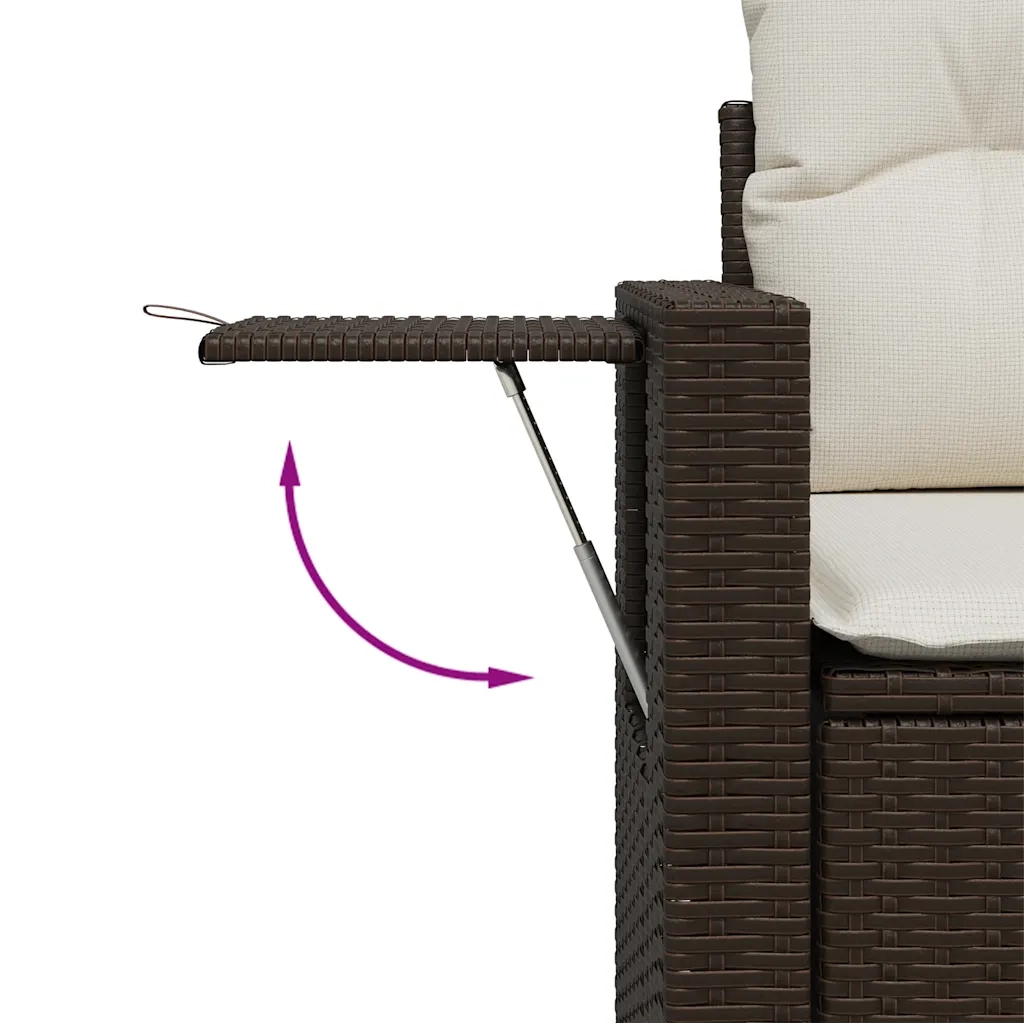 Set Divano da Giardino 6 pz con Cuscini Marrone in Polyrattan 3220182