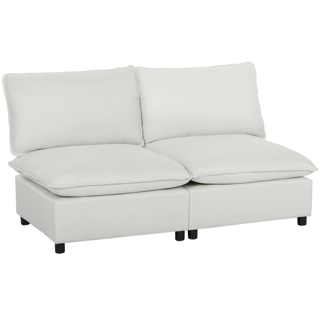 Divano 2 posti in similpelle ¨C zephmum ¨C grigio 146 cm