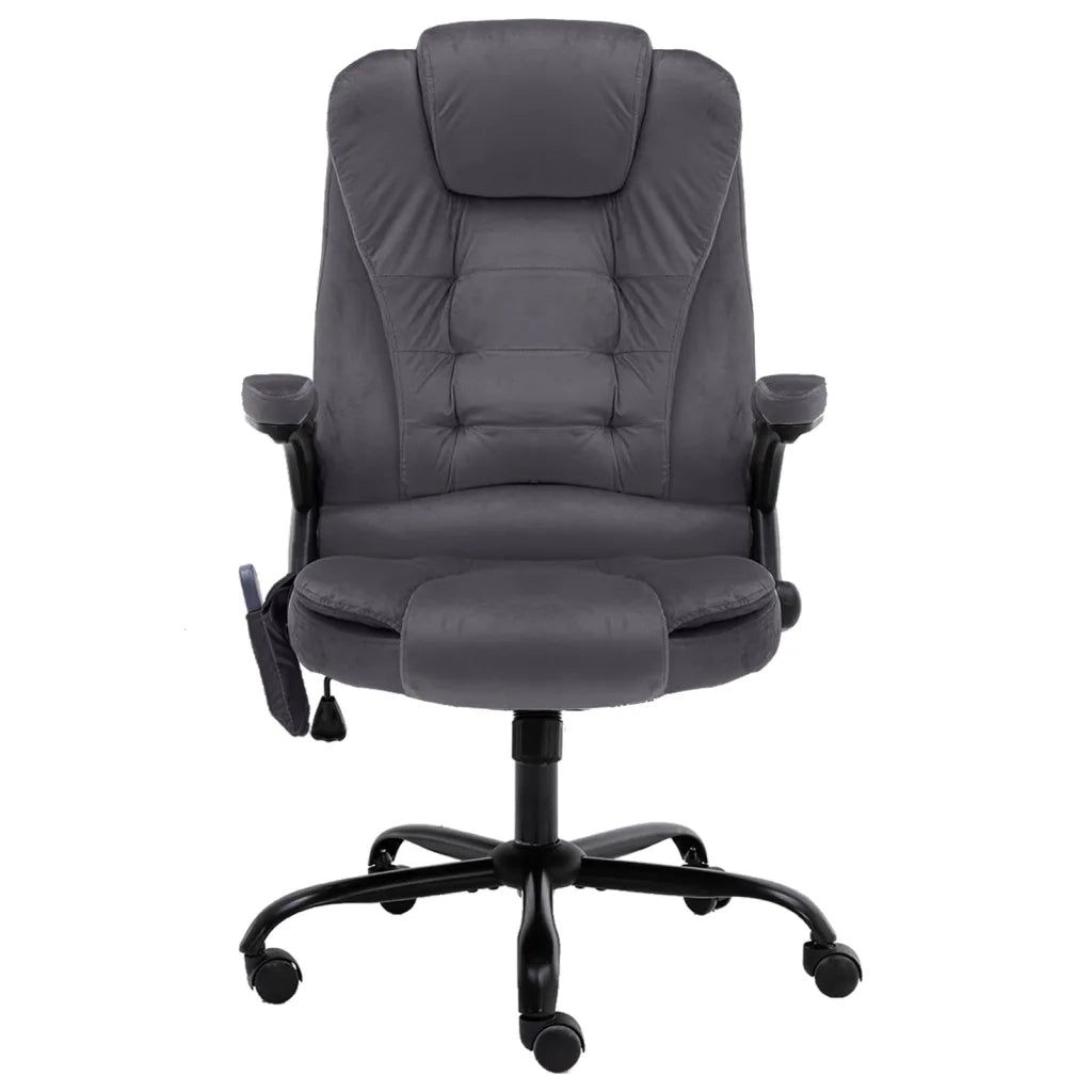 Sedia da Ufficio Massaggiante Grigio Scuro in Velluto 20572