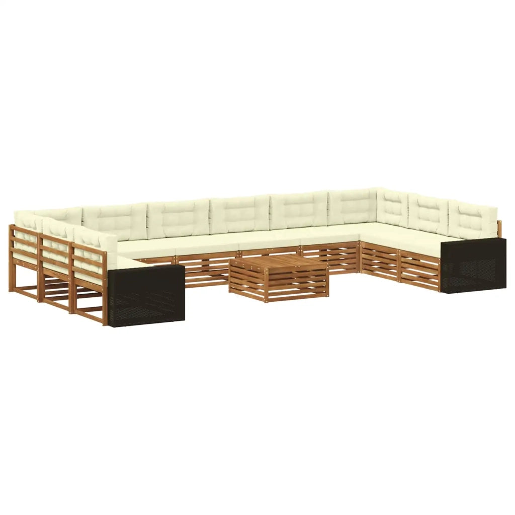 Set divani 11 pz Legno di Acacia Massello 3383933