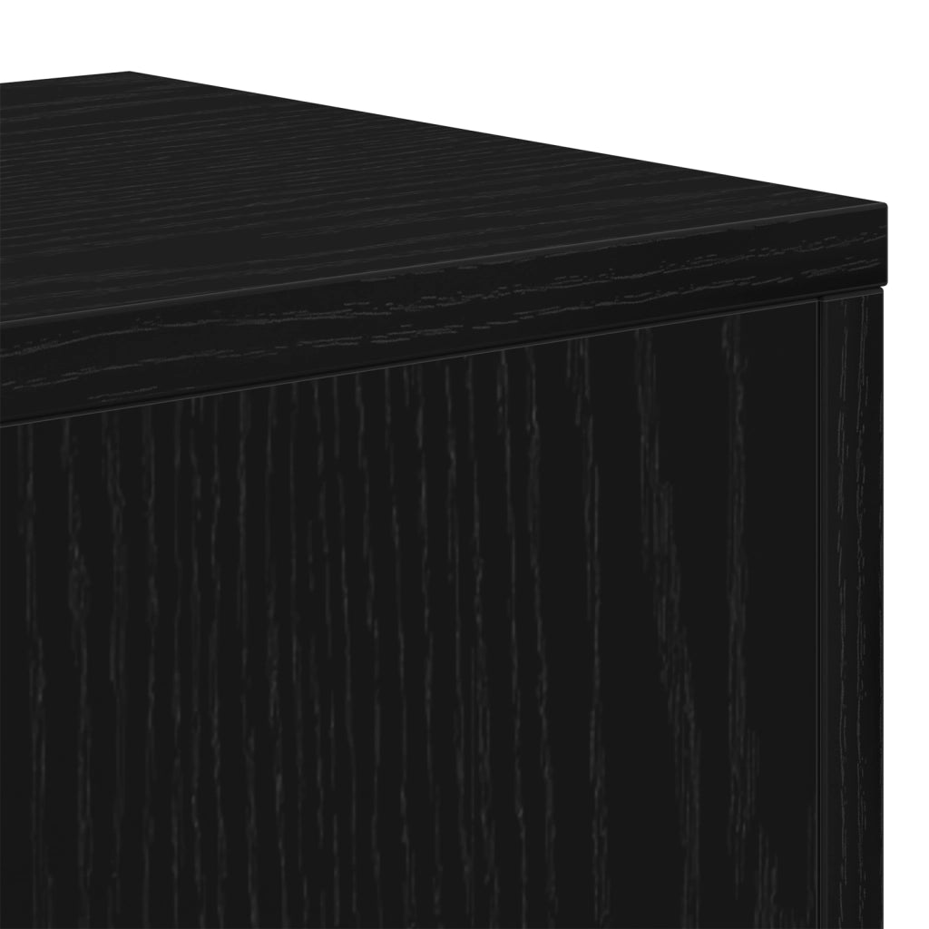 Set di 3 tavolini impilabili in legno ingegnerizzato nero