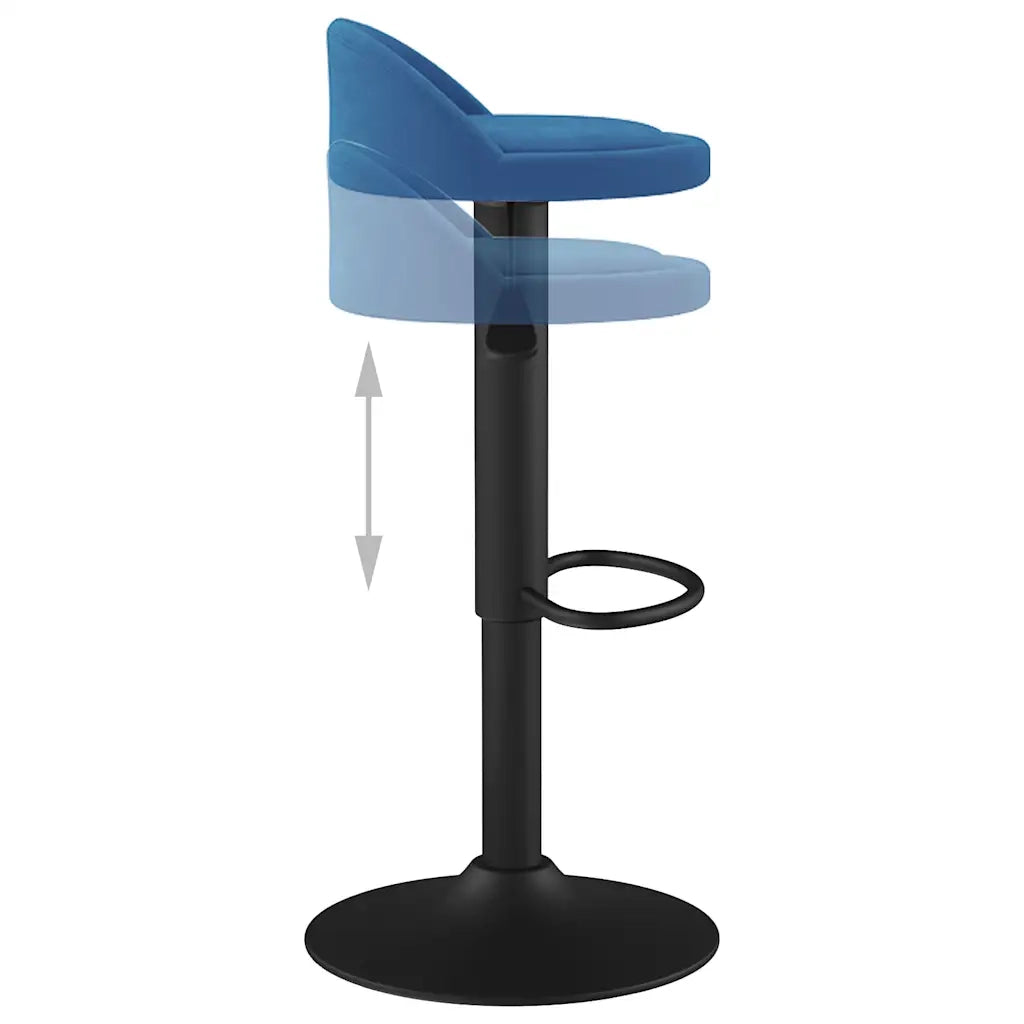 Sgabello da Bar Blu in Velluto 333594