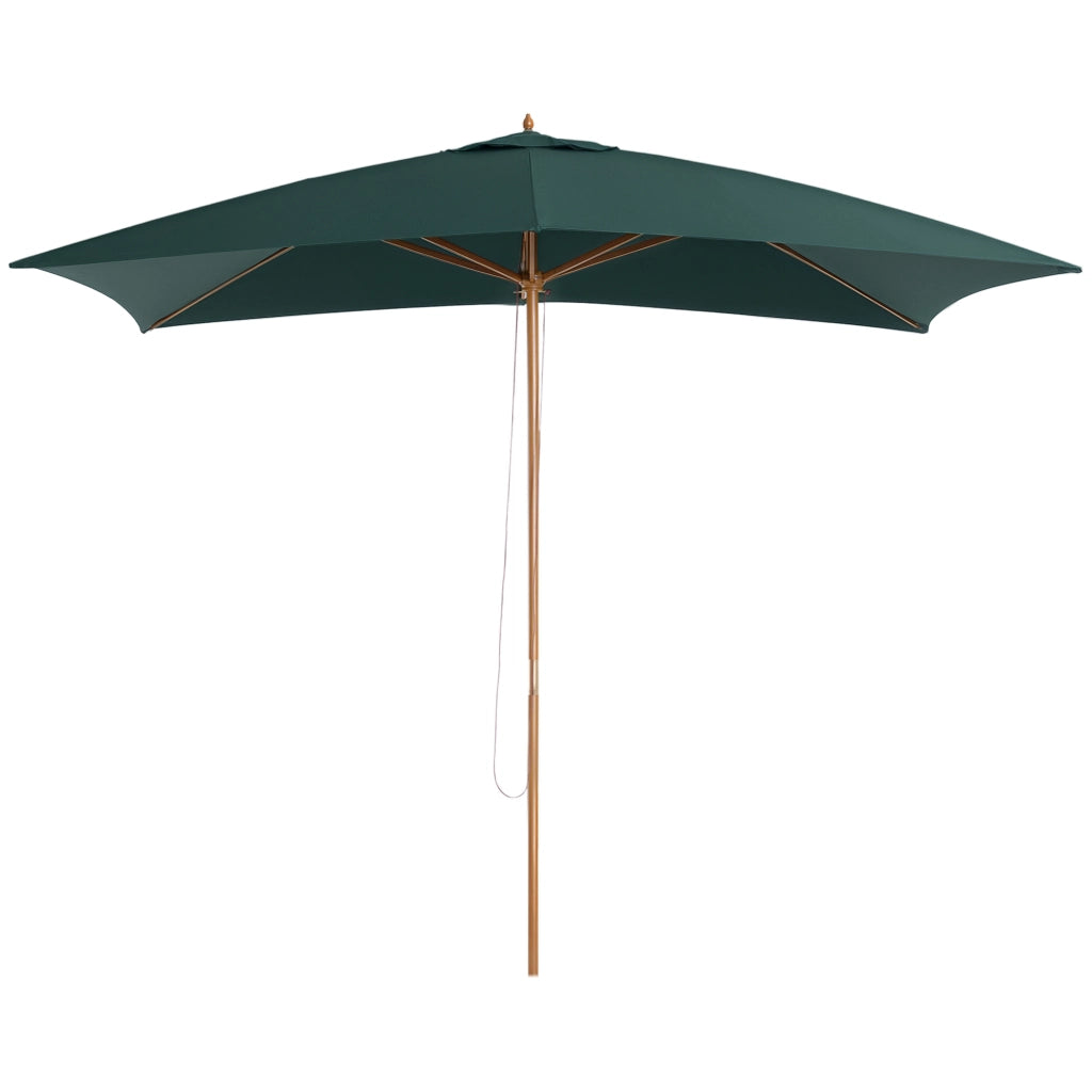 Ombrellone da Giardino ¨C Minimal ¨C Legno e Bamb¨´, Verde Scuro, 2x3 m