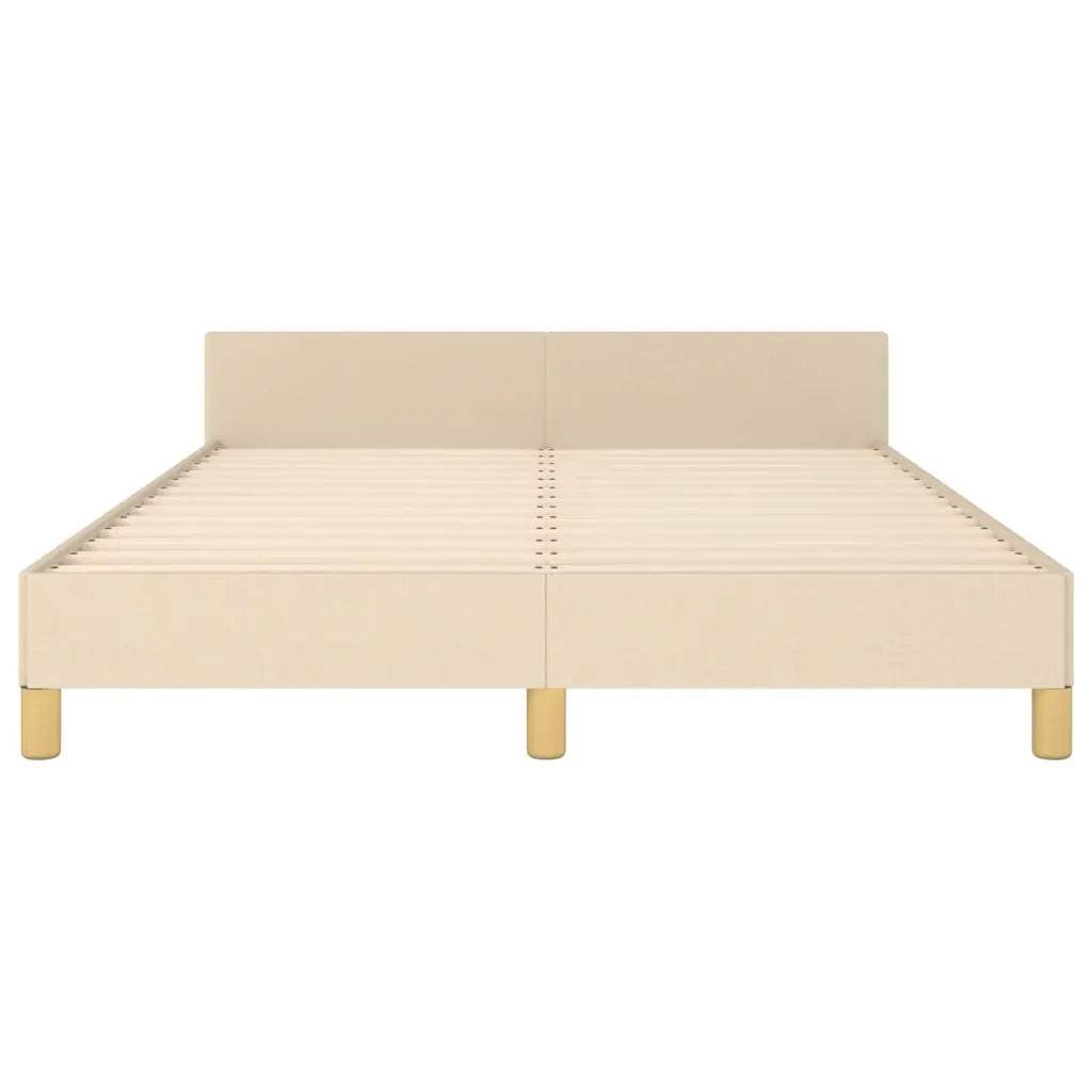 Letto matrimoniale | Letto per adulti | Giroletto senza Materasso Crema 140x190 cm in Tessuto