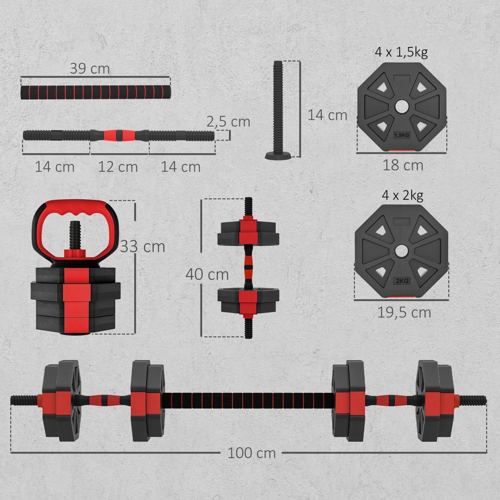 Set Hantel 6 in 1 ¨C Minimal ¨C 15 kg regolabile