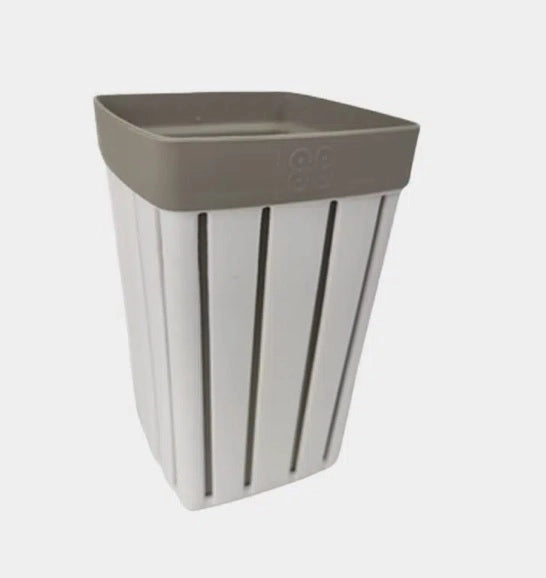 Portaspazzolino Bicchiere Doga Accessorio Bagno Bianco 7,5 x 7,5 x 12 cm