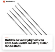 Tubo Cilindrico in Acciaio Inossidabile 304 - Diametro 1,5 mm - Lunghezza 200 mm - Barre di Acciaio Inossidabile - Duraturo - Ideale per Modellismo - Sicuro da Utilizzare