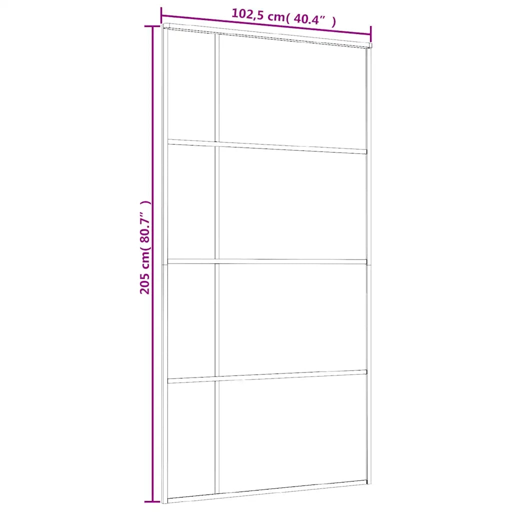 Porta Scorrevole in Vetro ESG e Alluminio 102,5x205 cm Bianca 151689
