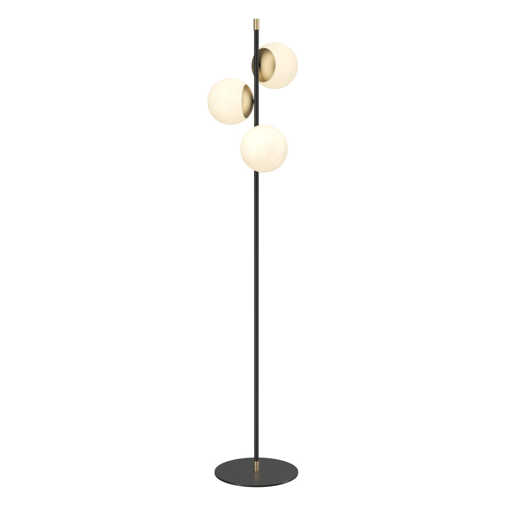Lampada da terra Nostalgia Maytoni 3 luci sfere bianche