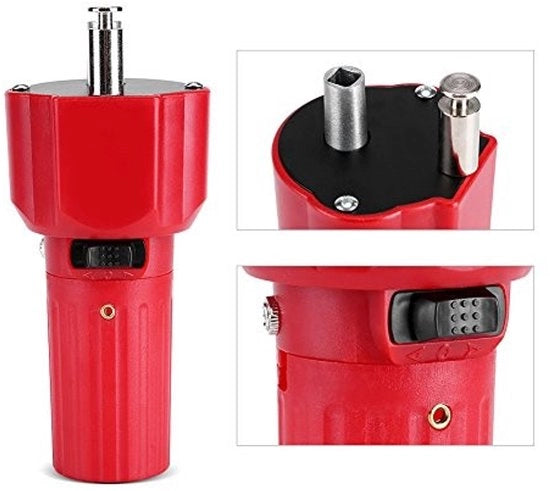 Motore elettrico per barbecue - manopola di regolazione per griglia - colore rosso - connessione USB - adatto per - diametro foro 6,5 mm