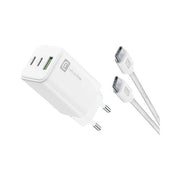 Cellularline multipower 65w kit - smartphone, tablet e laptop caricabatterie da rete 65w con cavo usb-c to usb-c incluso - ACHKITC2CGAN65TABW