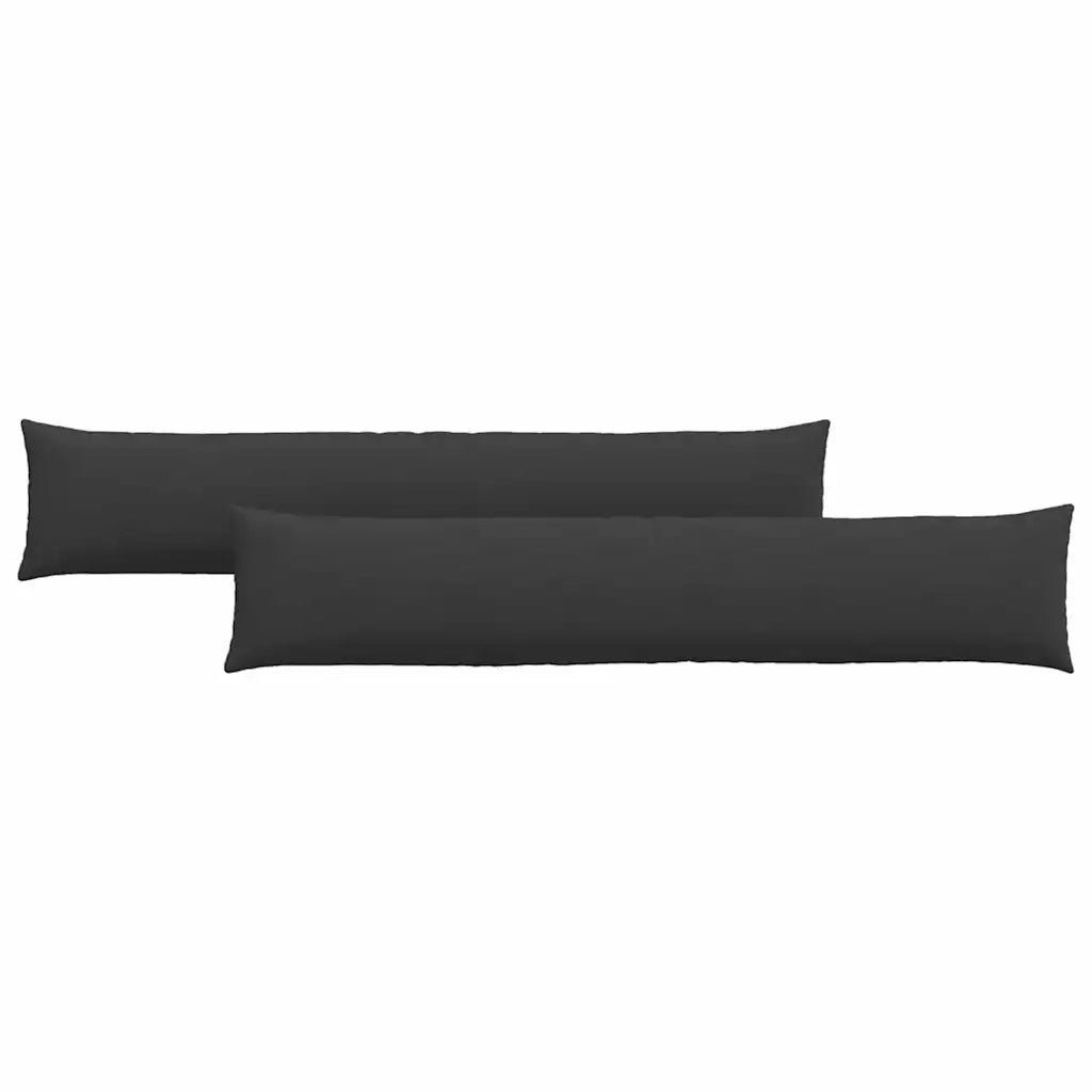 Cuscini da Divano 2 pz-Set di 2 Cuscini per Sofa Nero 200 x 40 cm Tessuto 865210
