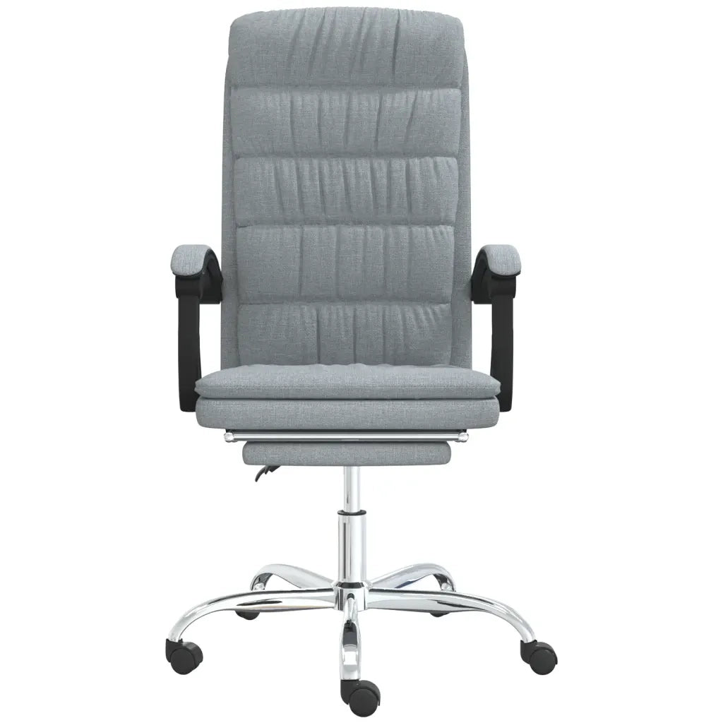 Poltrona | Sedia Relax da Ufficio Reclinabile Grigio Chiaro in Tessuto