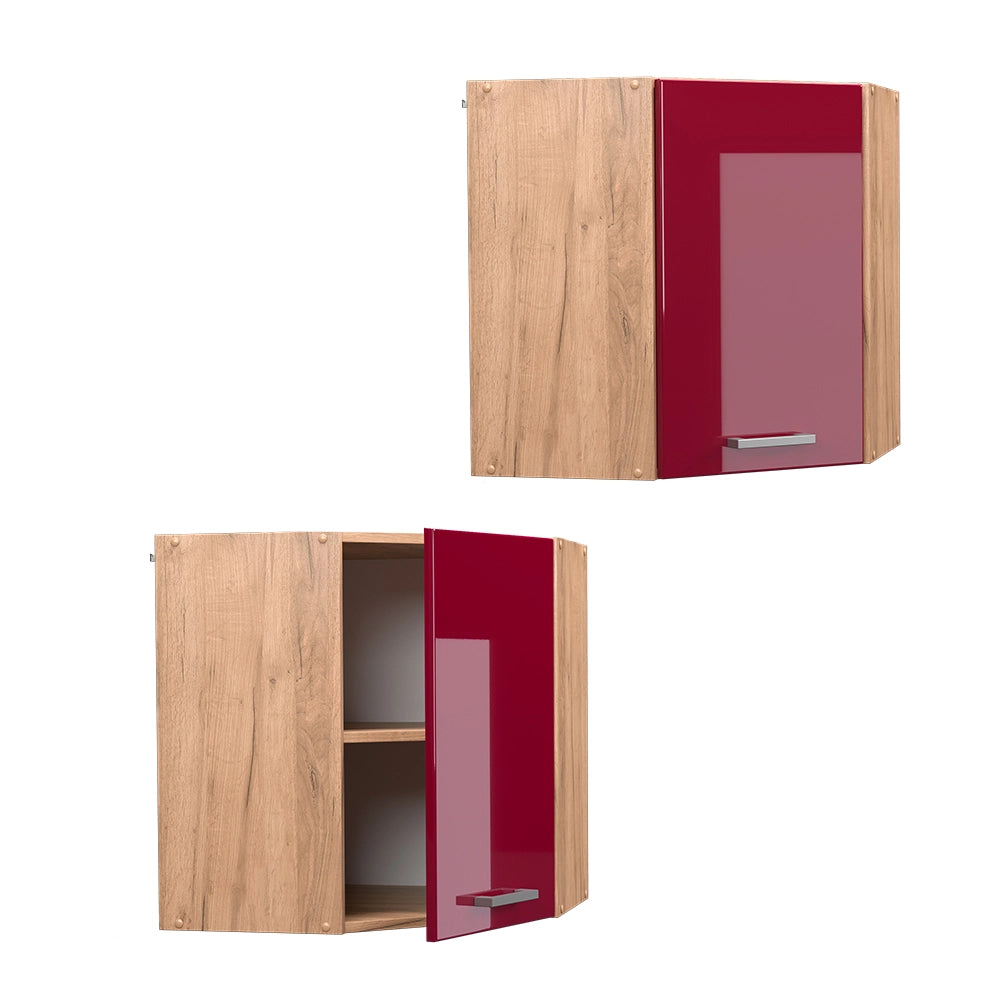 Vicco Mobile angolare da cucina Rosso lucido 57 cm